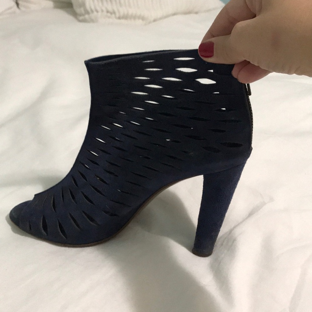 DVF blue bootie sandals